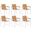 Image de vidaXL Chaises de jardin 6pcs Bois dacacia solide et acier inoxydable 3078468