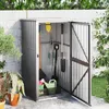 Image de vidaXL Abri à outils de jardin gris 88x89x161 cm acier galvanisé 316206