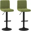 Image de Tabourets de Bar - VIDAXL - Lot de 2 - Velours Vert Clair - Réglables en Hauteur - Pivots 360°