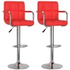 Image de Tabouret de bar en similicuir - vidaXL - Lot de 2 - Rouge - 48x47x(90-111) cm - Pivotement 360° - Hauteur réglable