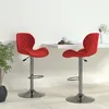 Image de Tabourets de bar - Lot de 2 - Rouge bordeaux - Velours - Réglable en hauteur
