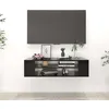 Image de vidaXL Meuble TV suspendu Noir 100x30x265 cm Aggloméré