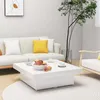Image de vidaXL Table basse Blanc brillant 90x90x28 cm Aggloméré.