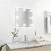 Image de vidaXL Miroir Mural avec Lampes LED Carré Miroir de Dressing Miroir de Maquillage Chambre à Coucher Salle de Bain Maison 3078636