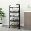 Image de vidaXL Chariot de cuisine à 5 niveaux Noir 46x26x105 cm Fer 336328