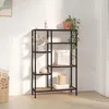 Image de vidaXL Étagère à livres 80x30x120 cm Acier et bois dingénierie 336357