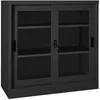 Image de vidaXL Armoire à portes coulissantes Anthracite 90x40x90 cm Acier