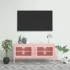 Image de vidaXL Meuble TV Rose 105x35x50 cm Acier
