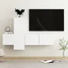 Image de vidaXL Ensemble de meubles TV 3 pcs Blanc Aggloméré