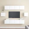 Image de vidaXL Ensemble de meuble TV 6 pcs Blanc Aggloméré