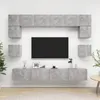 Image de vidaXL Ensemble de meuble TV 8 pcs Gris béton Aggloméré 88.4kg