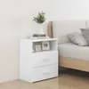 Image de Table de chevet - vidaXL - 2 pcs - Blanc - Bois dingénierie - 50x32x60 cm