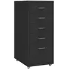 Image de vidaXL Classeur mobile Noir 28x41x69 cm Métal