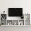 Image de vidaXL Ensemble de meubles TV 3 pcs Blanc Aggloméré.