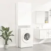 Image de vidaXL Armoire pour lave-linge Blanc 64x255x190 cm Bois d ingénierie Meuble pour buanderie avec 2 portes et 3 808413