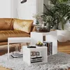 Image de vidaXL Tables gigognes 3 pcs Blanc Aggloméré