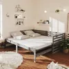 Image de vidaXL Lit coulissant Gris Bois de pin massif 2x(90x200) cm