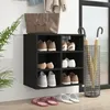 Image de vidaXL Armoire à chaussures noir 525x30x50 cm 808686