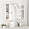 Image de Armoire à miroir - vidaXL - 76x15x55 cm - LED - Bois dingénierie - Salle de bain