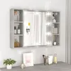 Image de Armoire à miroir - vidaXL - 808859 - Gris béton - LED - 76x15x55 cm