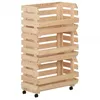Image de 327325 vidaXL Chariot à légumes 37x30x80 cm Bois de pin solide