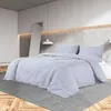 Image de vidaXL Ensemble de housse de couette Gris 140x200 cm Coton136094