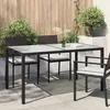 Image de vidaXL Table de jardin 150x90x75 cm Verre trempé-résine tressée Marron