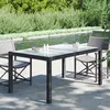 Image de vidaXL Table de jardin 150x90x75cm Verre trempé et résine tressée Noir