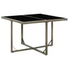 Image de vidaXL Table de jardin Gris 109x107x74 cm Résine tressée et verre 316765