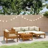 Image de vidaXL Bois dAcacia Solide Salon de Jardin 6 pcs avec Coussin Mobilier de Patio Meubles dExtérieur Mobilier de Jardin 3086928