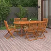 Image de vidaXL Ensemble à manger de jardin 7 pcs bois massif dacacia 3086970