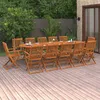 Image de vidaXL Bois dAcacia Massif Mobilier à Dîner de Jardin 13 pcs Table et Chaises de Patio Ensemble de Salle à Manger 3086979