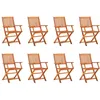 Image de vidaXL Chaises de jardin pliables 8 pcs Bois deucalyptus massif