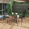 Image de vidaXL Ensemble de Bistro 3 pcs Salon de Jardin Table et Chaises de Patio Mobilier de Terrasse Meubles dExtérieur Aluminium 317739