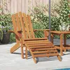 Image de vidaXL Chaise de jardin Adirondack et repose-pied Bois dacacia massif