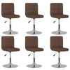 Image de vidaXL Chaises pivotantes de salle à manger 6 pcs Marron Tissu 40 x 43 x (71-85.5) cm (l x P x H)