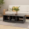 Image de vidaXL Table basse gris 110x50x34 cm bois de pin massif 809914