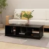 Image de vidaXL Table basse Noir 110x50x34 cm Bois de pin massif