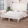 Image de vidaXL Cadre de lit Blanc Bois de pin massif 160x200 cm