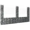 Image de vidaXL Panier de Gabion en Forme de U avec 3 Poteaux Mur de Soutènement Barrière de Jardin Patio Projets de Jardinage 151283
