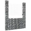 Image de vidaXL Panier de Gabion en Forme de U avec 2 Poteaux Barrière de Jardin Clôture en Mur de Panier Décoration Extérieur Fer 151289