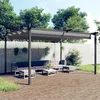 Image de vidaXL Tonnelle de Jardin avec Toit Rétractable Belvédère de Terrasse Pavillon de Patio Abri Tente de Réception Chapiteau 318538