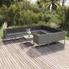 Image de vidaXL Salon de jardin 11 pcs avec coussins Résine tressée Gris 3094494