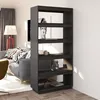Image de vidaXL Bibliothèque-Séparateur de pièce Gris 80x35x167 cm Pin massif