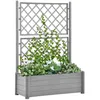 Image de vidaXL Jardinière avec treillis 100x43x142 cm PP Gris pierre
