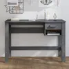 Image de vidaXL Bureau HAMAR Gris foncé 110x40x75 cm Bois massif de pin 340458