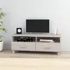 Image de vidaXL Meuble TV HAMAR Blanc 106x40x40 cm Bois massif de pin 340469