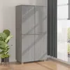 Image de Garde-robe - vidaXL - HAMAR - Gris clair - Bois massif - 2 tiroirs - 2 portes
