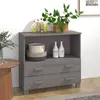 Image de vidaXL Buffet HAMAR Gris clair 85x35x80 cm Bois massif de pin 340499
