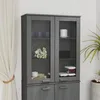 Image de vidaXL Dessus de buffet HAMAR Gris foncé 85x35x100 cm Bois de pin 340506